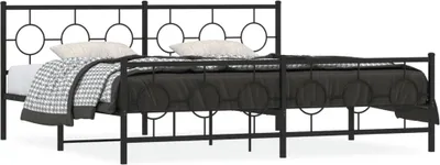 Produktbild von CLORIS Bettgestell mit Kopf- und Fußteil Metall Schwarz 193x203 cm 2024