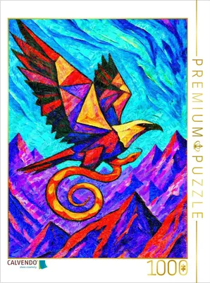 Produktbild von CALVENDO Puzzle Adler und Schlange | 1000 Teile Lege-Größe 64x48cm Foto-Puzzle für glückliche Stunden