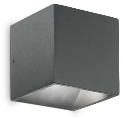 Produktbild von Ideal Lux LED-Außenwandleuchte Rubik AP1 Anthrazit 3000K 247083 7W 630lm IP20 Anthrazit