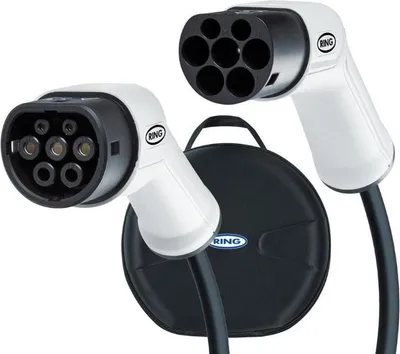 Produktbild von RING RCC23205 Ladekabel Elektrofahrzeug IP65 7.2kW 32A Ladekupplung Typ 2 Ladestecker Typ 2