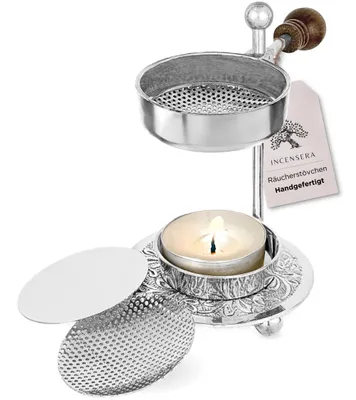 Produktbild von Räucherstövchen mit Sieb - Silber Weihrauchbrenner, Vielseitig & Robust für Aromatherapie | Räuchergefäß, Weihrauchbrenner, Räucherstövchen Sieb, Ince