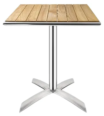 Klappbarer Bistro-Tisch 600 mm, quadratisch, Asche, Aluminium/Holz