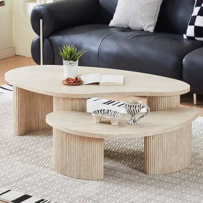 Produktbild von Milton & Oldbrook Couchtisch Set Versailles Travertinlook