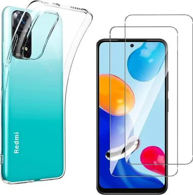 Produktbild von Hülle für Xiaomi Redmi Note 11 / Redmi Note 11S mit 2 Displayschutzfolien aus Hartglas Phonillico®