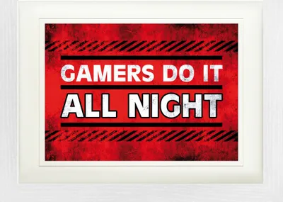 Produktbild von Gaming Gerahmtes Bild Mit Edlem Passepartout | Wand-Bilder | Im Bilderrahmen - Gamers Do It All Night (30 x 40 cm)