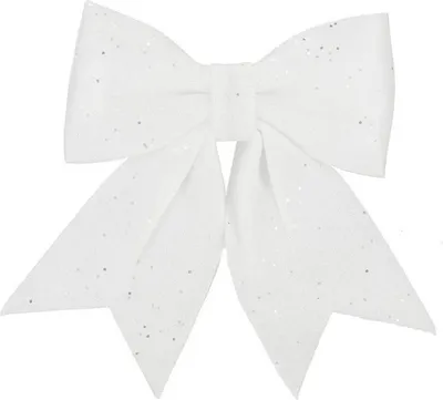 Immagine prodotto di Fiocco natalizio con paillettes 30x29 cm bianco, decorazioni natalizie
