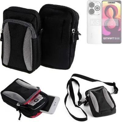 Produktbild von K-S-Trade Holster Schutz Hülle kompatibel mit Infinix Smart 8 India Handy Hülle Gürteltasche Umhängetasche mit Zusatzfach schwarz