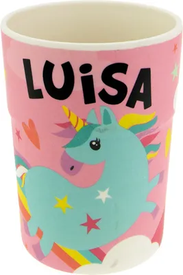 Produktbild von Bunter personalisierter Namens Kinderbecher mit Namen Luisa