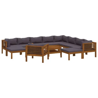 Immagine prodotto di vidaXL Set da giardino lounge da 12 pezzi con cuscini in legno massello di acacia