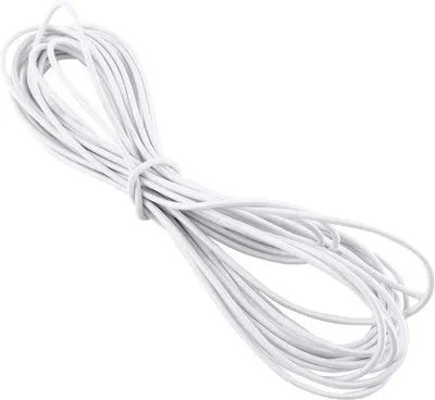Productafbeelding van Nylonkoord, 4 mm, elastisch - 10 meter. Stretchkoord voor naaien en knutselen - wit.