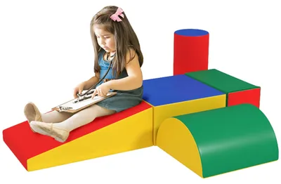Immagine prodotto di Set 5 Costruzioni Morbide per Bambini 1-3 Anni in Similcuoio e Schiuma Multicolore
