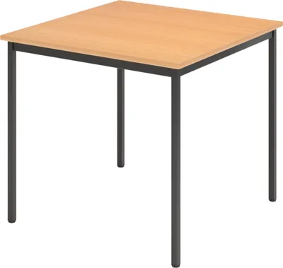 Produktbild von bümö Kantinentisch Serie-V - Optik: Buche/Schwarz, Größe:  80x80 cm