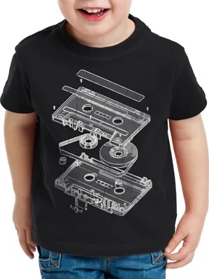 Produktbild von style3 DJ Tape Kinder T-Shirt kassette 3D turntable retro