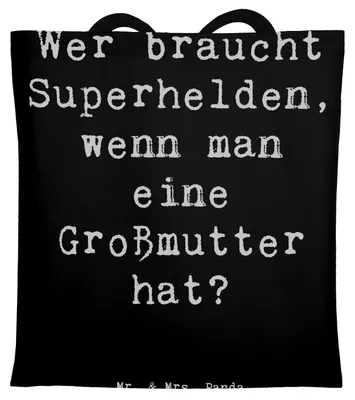 Produktbild von Mr. & Mrs. Panda totebag Spruch Großmutter Liebe - Schwarz - Geschenk, Fürsorge, für, Enkel, Schultasche, Jutebeutel, Shopping Tasche, Familie, Familienmitglieder, Beutel