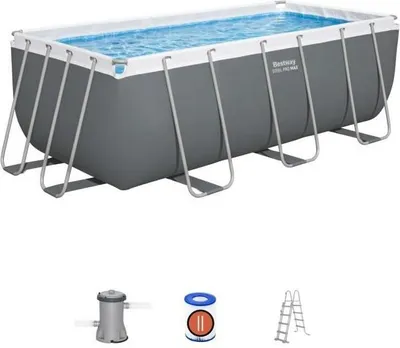 Produktbild von BESTWAY Aufstellpool-Set (Rohrkonstruktion) – Steel Pro Max – 422 x 201 x 122 cm – Rechteckig