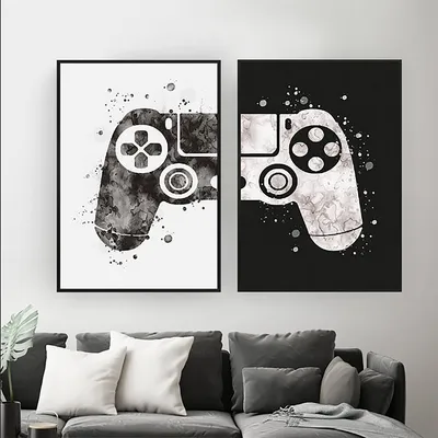 Produktbild von TPFLiving Kunstdruck LW-1712 (OHNE RAHMEN) Poster - Leinwand - Wandbild - Hochauflösender Giclée-Druck, langlebig und hochwertig - Aquarell Gamepad, Spielekonsole, Computerspiele -  - Größe: 15x20cm