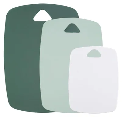 Produktbild von 3er-Set Schneidebretter, Küchenschneidebretter mit Griffen, BPA-frei, spülmaschinenfest, mehrfarbiges Schneidebrett-Set (grün)