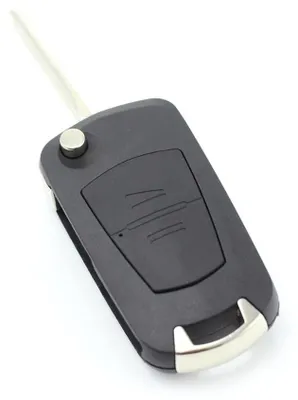 Obrázek produktu pro Pouzdro na auto klíč Techstar, kompatibilní s Opel Astra, Corsa, Vectra, Meriva, typ nůž, s 2 tlačítky, čepel vlevo, barva černá