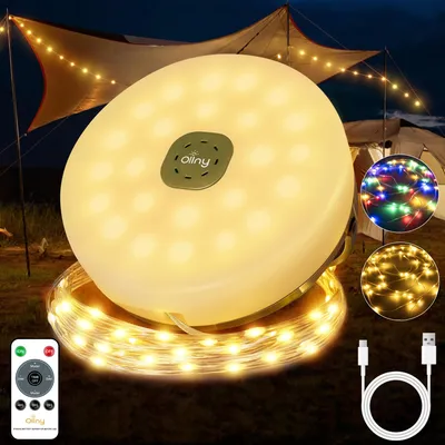 Image de Guirlande lumineuse pour camping Ollny, déroulable, 20 mètres, portable, rechargeable par USB
