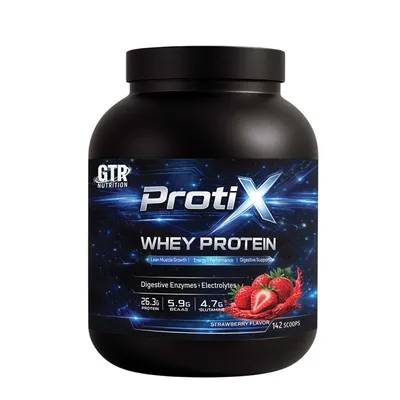 Produktbild von Protix Whey Protein 5 kg Erdbeere | 75 % Protein | 3,5 g Kreatin pro Portion | Aminosäuren, Elektrolyte & Enzyme | 142 Portionen