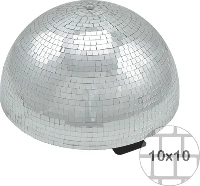 Produktbild von Spiegelkugel halb 40cm silber mit Motor - für Deckenmontage - Discokugel Echtglas - PROFI