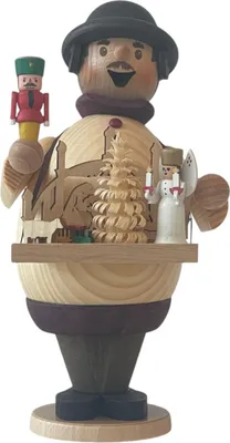 Produktbild von Weihnachtsmarktverkäufer Max (16cm) Räuchermann von Drechslerei Kuhnert