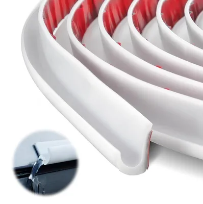 Imagen del producto de TRANKIELO® - Canalón de lluvia en forma de J, 5 metros - de PVC autoadhesivo - para camiones, barcos, caravanas y automóviles