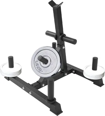 Produktbild von Hantelscheibenständer, Gewichtsständer mit 7 Stangen, Hantelablage zum Speichern Langhantelstangen und Kurzhanteln, für Freies Training, Belastbar bis 300kg, Schwarz