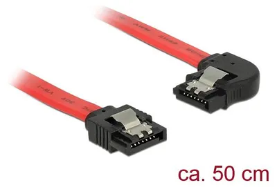 Image de Delock SATA 6 Gb/s Kabel gerade auf links gewinkelt 50 cm rot