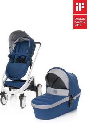 Produktbild von 4Baby | Kinderwagen - Kombikinderwagen 2in1 - Blau - Aluminiumrahmen - gefederte Räder - wendbarer Sitz, Einhand-Faltmechanismus, UPF 50+, Cosmo