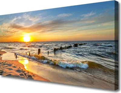 Produktbild von Tulup Leinwand-Bilder 100x50 Wandbild Canvas Kunstdruck Sonne Meer Strand Landschaft