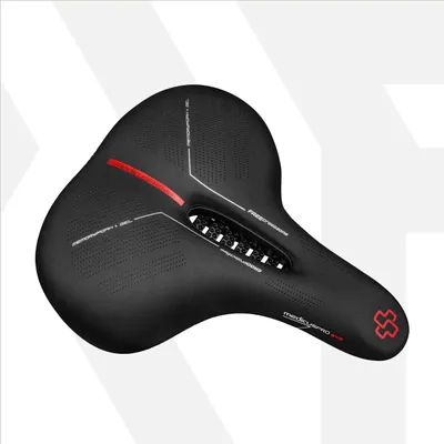 Obrázek produktu pro Sedlo na kolo z paměťové pěny a gelu, Medicus Pro Evo City 3.0, 24,5 x 21 x 7 cm, Wittkop, černé