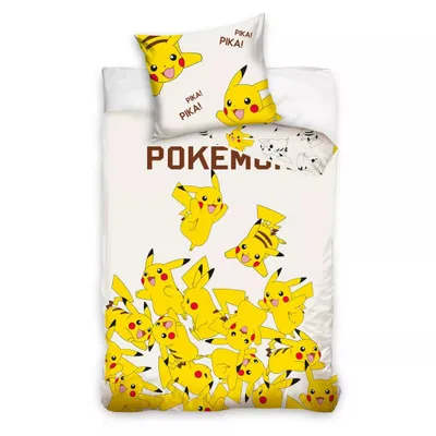 Produktbild von Pikachu Bettbezug creme - 140 x 200 cm - 70 x 90 cm