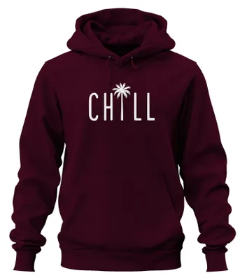 Obrázek produktu pro Chill Palm Tree Beach Holiday Summer Relax Sea Tropical Relaxing Uni mikina s kapucí, Burgundy, M