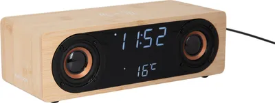Produktbild von Karlsson - Wecker Classic BT Lautsprecherradio m. Telefonladegerät - Bambus
