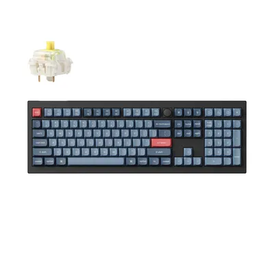 Zdjęcie produktu dla Keychron V6 Max, Pełnowymiarowy (100%), Przewodowy i Bezprzewodowy, RF Wireless + Bluetooth, Mechaniczna, RGB LED, Czarny, Szary