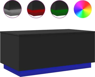 Produktbild von Couchtisch mit LED-Leuchten Schwarz 90x50x40 cm
