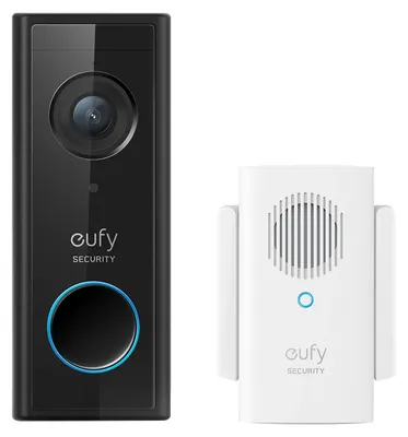 Produktbild von Eufy Video Doorbell 1080p, Schwarz, Weiß, Haus, IP65, 1600 x 1200 Pixel, 5 m, 1080p