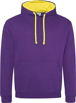 Produktbild von Just Hoods JH003 | Varsity Herren Hoodie / Kaputzenpullover - Farbe: Purple/Sun Yellow - Größe: L