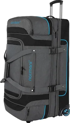 Produktbild von Reisetasche 2-Rad Trolley 120-150 Liter Weichgepäck Travel Bag mit Rollen und 6 Fächern - erweiterbarer Reisetrolley - Rolltasche Sporttasche 81x39x39/47 cm Farbe Grau/Blau Größe 120-150 Liter