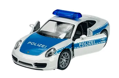 Image de Welly Porsche 911 991 Carrera S Police 1:34-1:39 Modèle en métal moulé sous pression Neuf dans sa boîte 43683