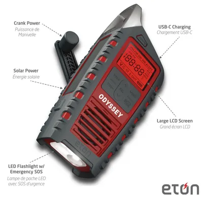 Image de Eton Odyssey DAB+ Radio d'urgence Manivelle solaire