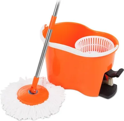 Zdjęcie produktu dla Mop obrotowy, 360°, Profi, z wyciskaczem, zestaw, wiadro, zapasowe ściereczki