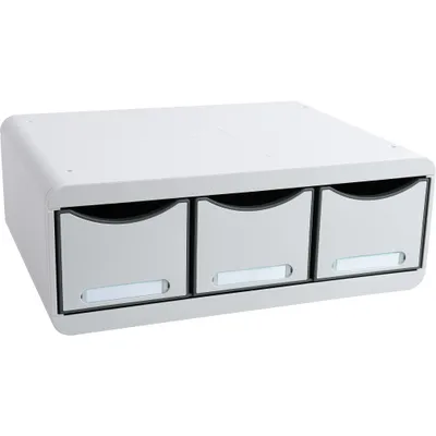 Image de Exacompta Module de classement Toolbox 3 tiroirs Office Gris lumière 318740D