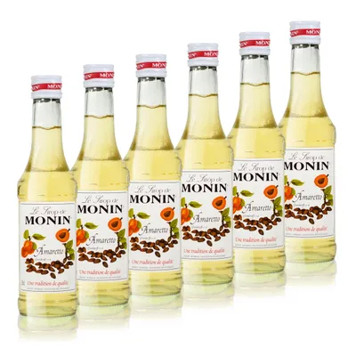 Produktbild von 6x Monin Amaretto Sirup, 250 ml Flasche