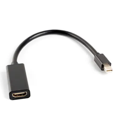 Image de Adaptateur de câble vidéo Lanberg AD-0005-BK 0,2 m Mini DisplayPort HDMI Type A (Standard) Noir