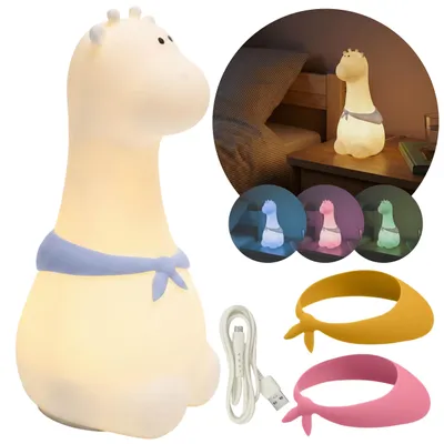 Produktbild von Mary's Silikon-LED-Nachtlicht Giraffe, weiches Licht fürs Kinderzimmer, USB-aufladbar, Warmweiß & RGB