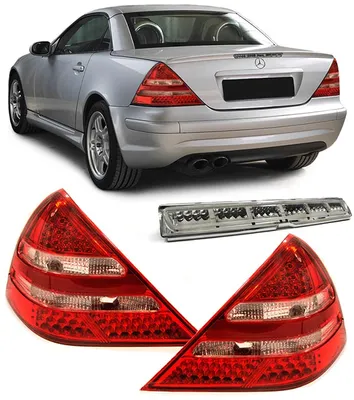 Produktbild von LED Rückleuchten rot klar + Bremsleuchte Set 1 für Mercedes SLK R170 96-04