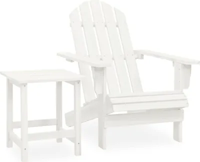 Obrázek produktu pro Zahradní židle Adirondack se stolkem masivní jedlové dřevo bílá