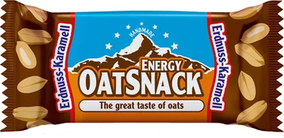 Produktbild von Oat Snack Riegel, 1 x 65 g Riegel, Geschmack: Erdnuss Karamell